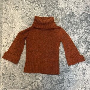 Pink Rose Burnt Orange Turtleneck Sweater
